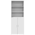 Buffet haut blanc 70x42,5x185 cm bois d'ingénierie