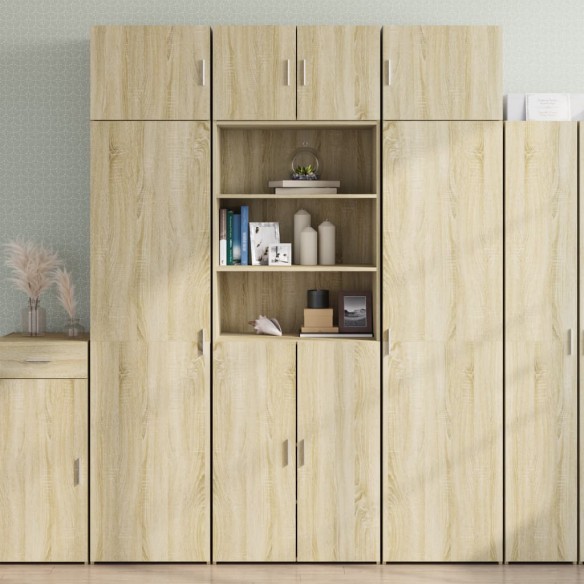 Buffet haut chêne sonoma 70x42,5x185 cm bois d'ingénierie