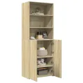 Buffet haut chêne sonoma 70x42,5x185 cm bois d'ingénierie