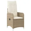 Chaises inclinables de jardin lot de 2 avec table beige rotin