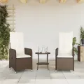 Chaises de jardin inclinables lot de 2 et table résine tressée