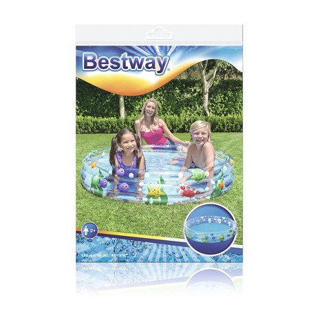 Bestway Opblaasbaar Kinderzwembad 3 Ringen Transparant Zeeleven 152x30