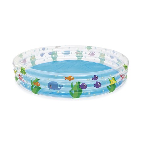 Bestway Piscina Hinchable Infantil 3 Aros Transparente Vida Marina 183