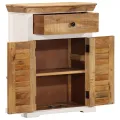Buffet blanc et marron 55x30x73 cm bois de manguier solide brut