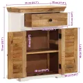 Buffet blanc et marron 55x30x73 cm bois de manguier solide brut