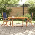 Chaises pliables de jardin lot de 2 bois d'acacia et textilène
