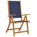 Chaises pliables de jardin lot de 2 bois d'acacia et textilène