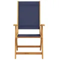 Chaises pliables de jardin lot de 2 bois d'acacia et textilène