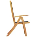 Chaises pliables de jardin lot de 2 bois d'acacia et textilène