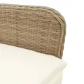 Chaise inclinable de jardin avec coussins beige résine tressée
