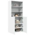 Buffet haut blanc 80x42,5x185 cm bois d'ingénierie