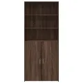 Buffet haut chêne marron 80x42,5x185 cm bois d'ingénierie