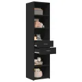 Buffet haut noir 45x42,5x185 cm bois d'ingénierie