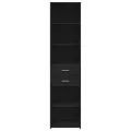 Buffet haut noir 45x42,5x185 cm bois d'ingénierie
