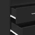 Buffet haut noir 45x42,5x185 cm bois d'ingénierie