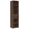 Buffet haut chêne marron 45x42,5x185 cm bois d'ingénierie
