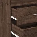 Buffet haut chêne marron 45x42,5x185 cm bois d'ingénierie