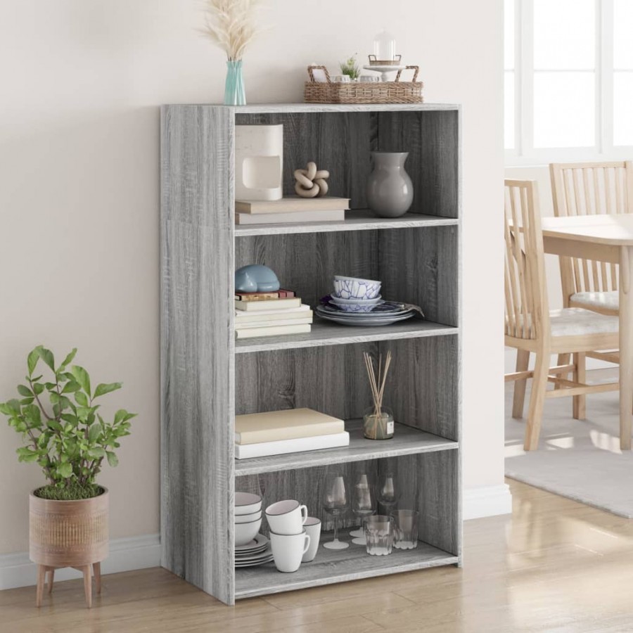 Buffet haut sonoma gris 70x41x124 cm bois d'ingénierie