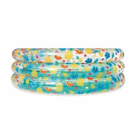 Bestway Piscina Gonfiabile 3 Anelli Trasparente Tropicale 150x53 cm +6