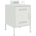 Tables de chevet 2 pcs blanc 36x39x50,5 cm acier