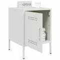 Tables de chevet 2 pcs blanc 36x39x50,5 cm acier