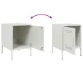 Tables de chevet 2 pcs blanc 36x39x50,5 cm acier