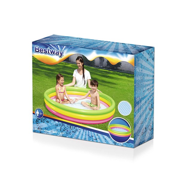 Bestway Piscina Hinchable 3 Aros Suelo Acolchado 152x30 cm +2 Años Ja