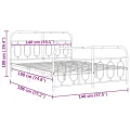 Cadre de lit métal sans matelas et pied de lit blanc 140x190 cm