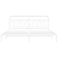 Cadre de lit métal sans matelas et tête de lit blanc 200x200 cm