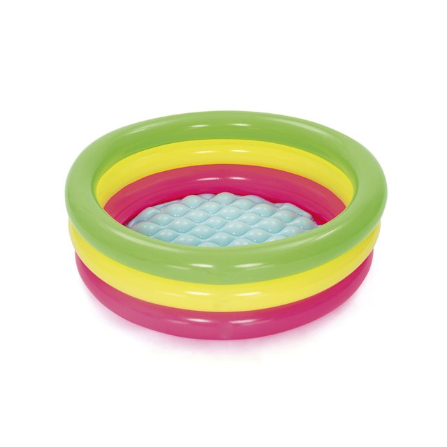 Bestway Opblaasbaar Kinderzwembad 3 Ringen Gevoerde Bodem 70x24 cm +2
