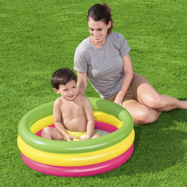 Bestway Piscina Hinchable Infantil 3 Aros Suelo Acolchado 70x24 cm +2