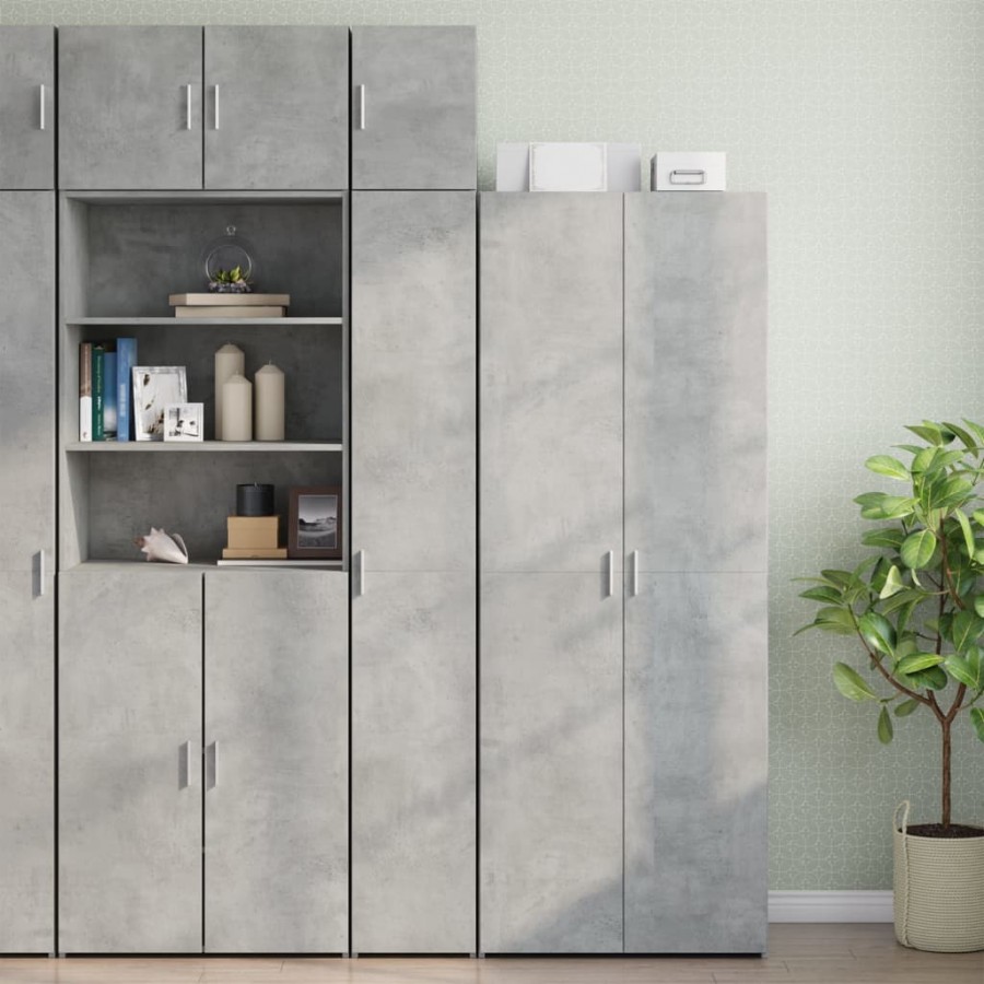 Armoire de rangement mince gris béton 30x42,5x225 cm