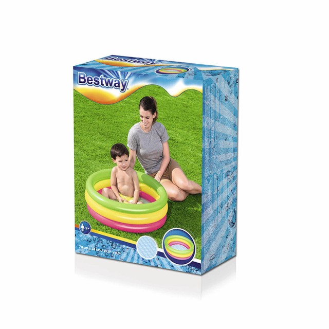 Bestway Piscina Hinchable Infantil 3 Aros Suelo Acolchado 70x24 cm +2