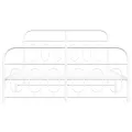 Cadre de lit métal sans matelas et pied de lit blanc 150x200 cm