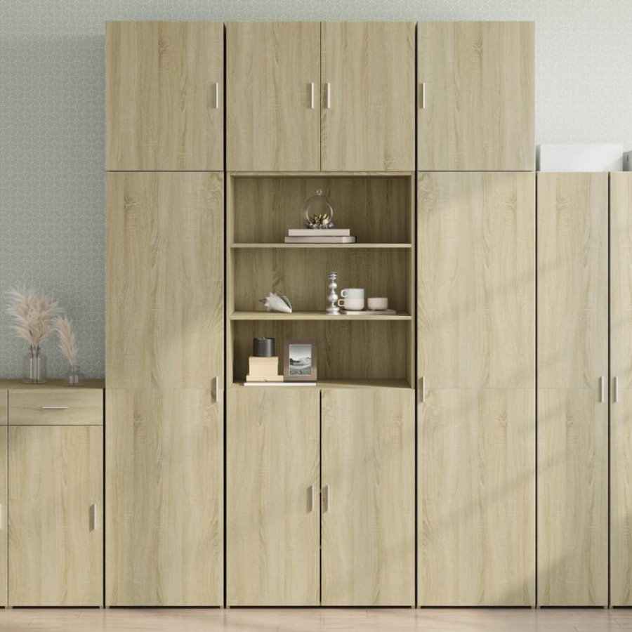 Buffet haut chêne sonoma 80x42,5x249 cm bois d'ingénierie