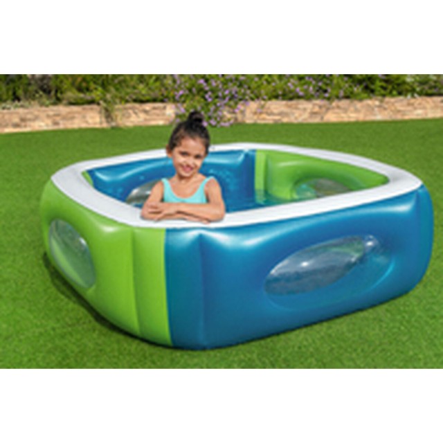 Bestway Piscina Hinchable con Mirillas 168x168x56 cm +6 Años Jardin 5