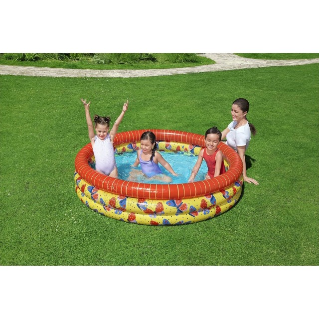 Bestway Opblaasbaar Kinderzwembad 3 ringen Vlinders 168x38 cm +2 Jaar