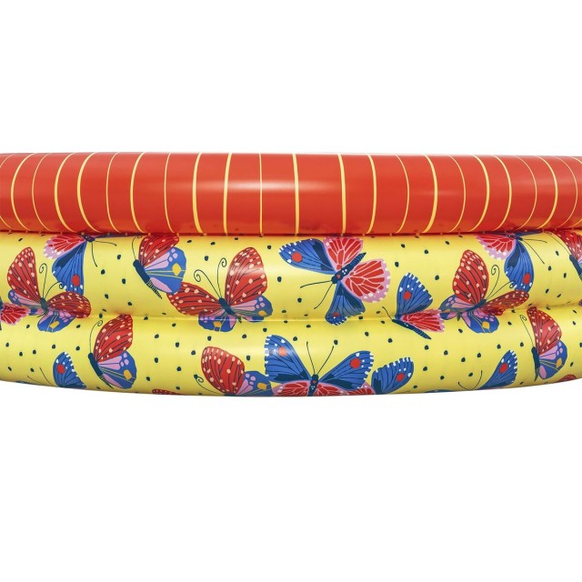 Bestway Piscina Gonfiabile per Bambini 3 Anelli Farfalle 168x38 cm +2