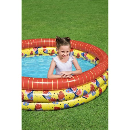Bestway Piscine Gonflable Enfant 3 Anneaux Papillons 168x38cm +2 Ans J