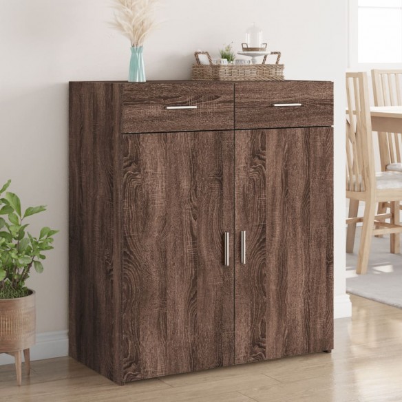 Buffet chêne marron 80x42,5x93 cm bois d'ingénierie