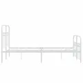 Cadre de lit métal sans matelas et pied de lit blanc 120x200 cm