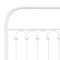 Cadre de lit métal sans matelas et pied de lit blanc 120x200 cm