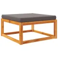 Repose-pied de jardin avec coussins bois massif d'acacia