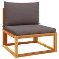 Canapé de jardin sans accoudoirs coussins bois massif d'acacia