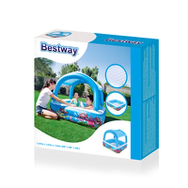 Bestway Piscina Hinchable Infantil Techo Desmontable 140x140x114 cm +2