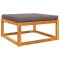 Repose-pied de jardin avec coussins bois massif d'acacia