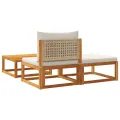 Salon de jardin avec coussins 3 pcs bois massif d'acacia