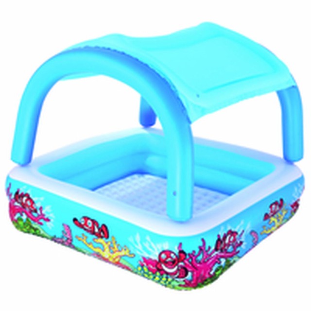 Bestway Piscina Hinchable Infantil Techo Desmontable 140x140x114 cm +2