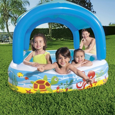 Bestway Aufblasbarer Kinderpool Abnehmbares Dach 140x140x114 cm +2 Jah