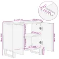 Armoire lavabo de salle de bain 62x34x58cm bois massif d'acacia